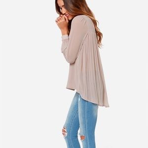 Lulus exclusive trade secrets taupe top